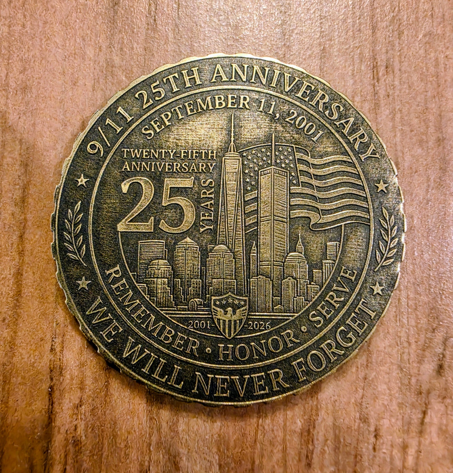 Brass 9/11 Commemorative Coin