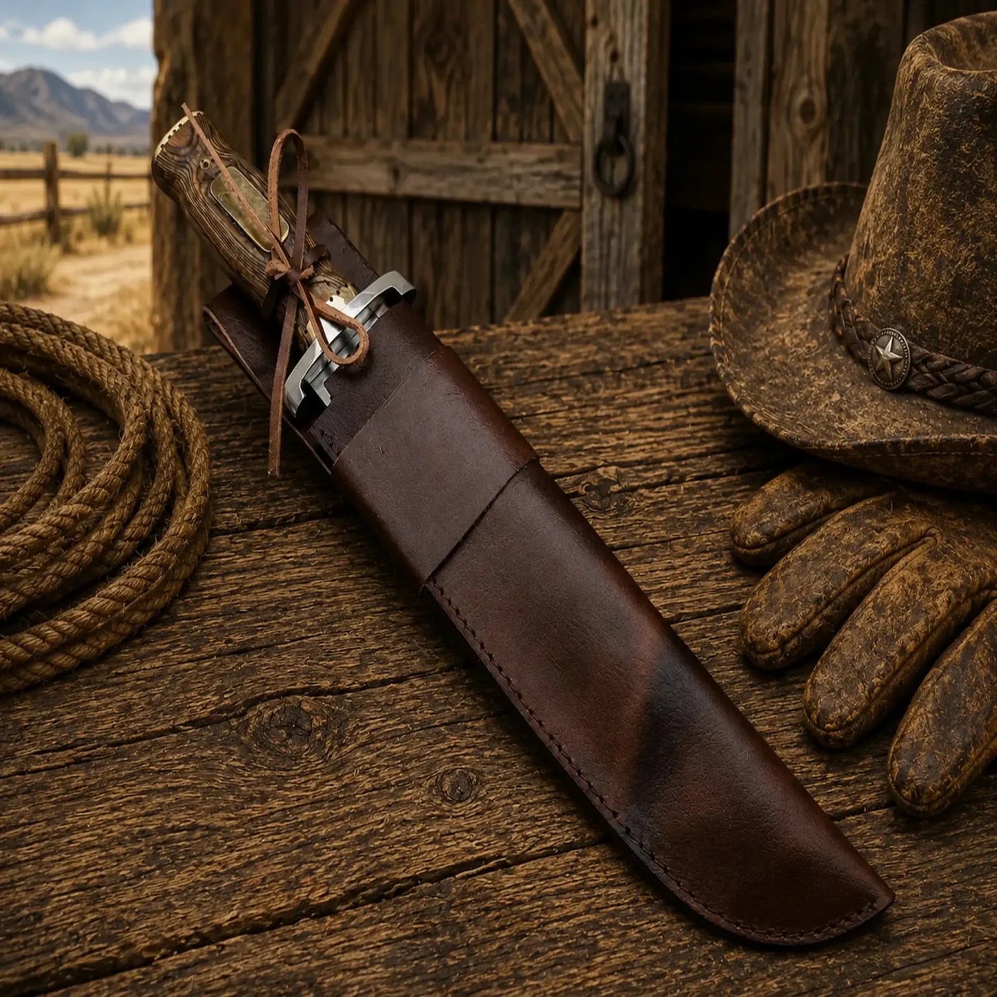 Iron Mistress Bowie Knife – D2 Steel Blade Wood Handle