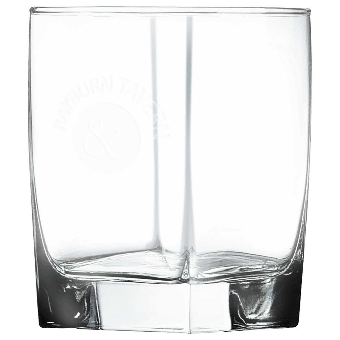 Custom engraved square double old fashioned whiskey glass, a personalized groomsmen gift