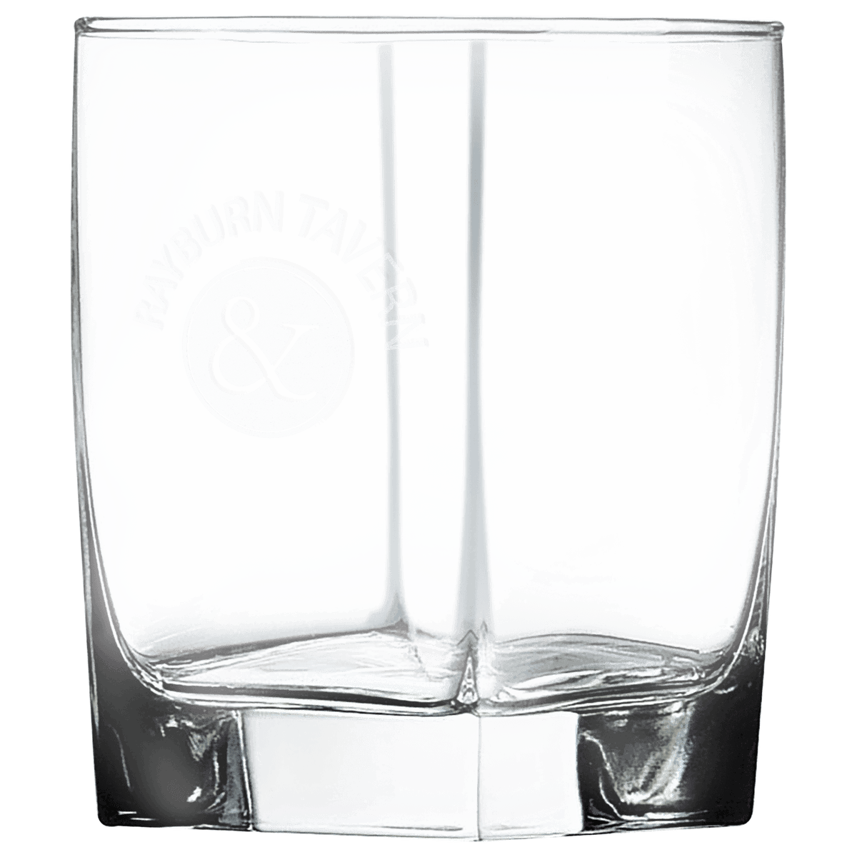 Custom engraved square double old fashioned whiskey glass, a personalized groomsmen gift