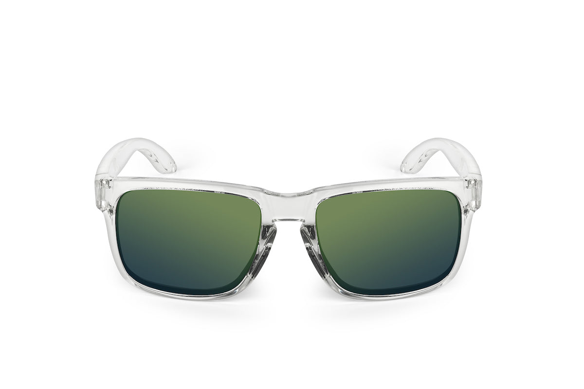 Decoy sunglasses in clear frame, Arctic edition, back view