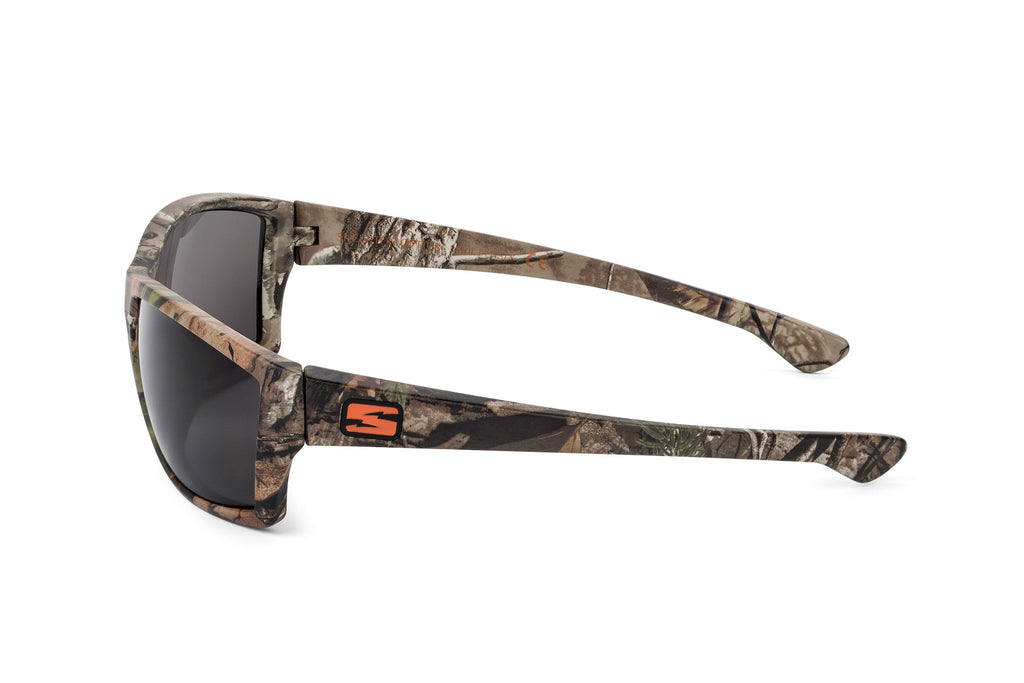 Scout sunglasses in Realtree Xtra camo, lens detail