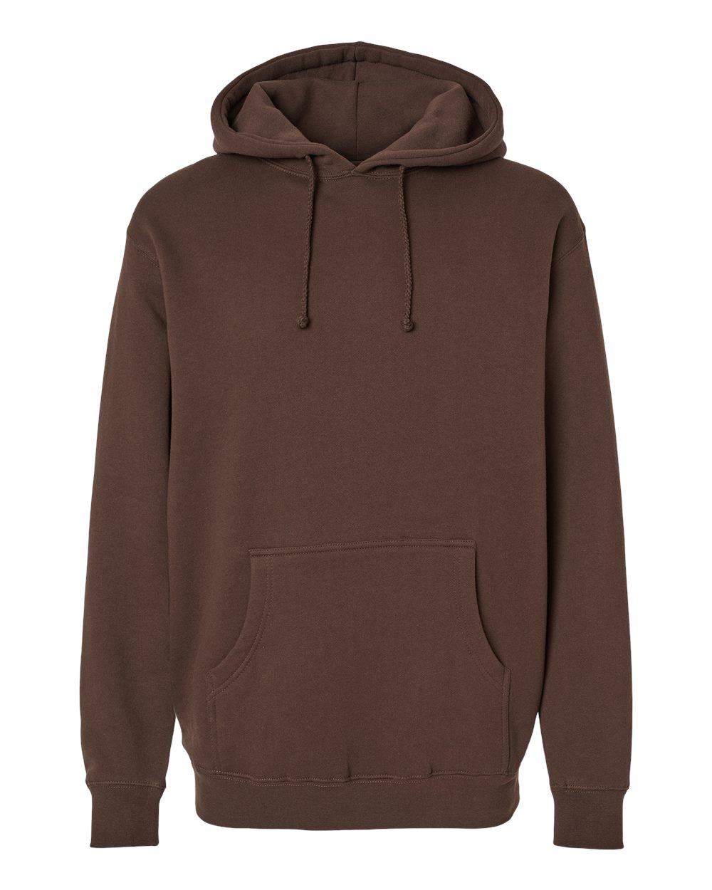 Custom Independent Trading Co. IND4000 heavyweight hooded sweatshirt in Brown, front view, ready for personalized printing