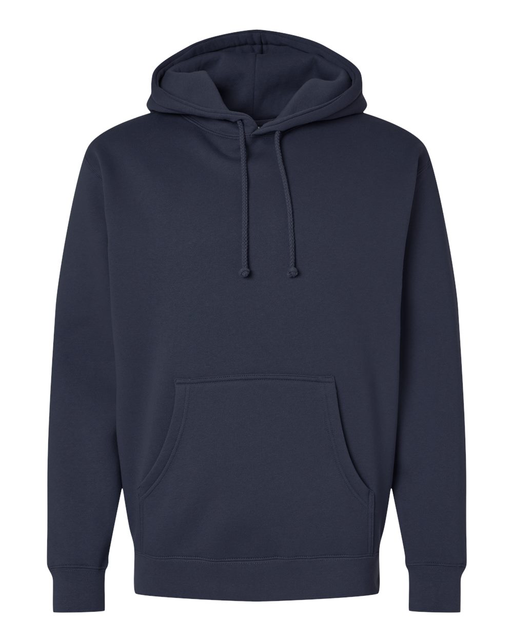 Custom Independent Trading Co. IND4000 heavyweight hooded sweatshirt in Navy, front view, ready for personalized printing