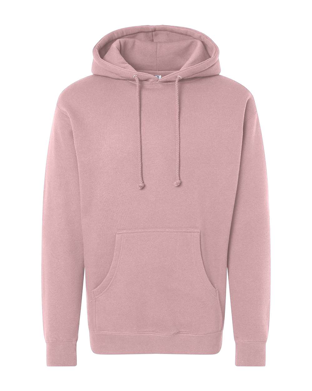 Custom Independent Trading Co. IND4000 heavyweight hooded sweatshirt in Dusty Pink, front view, ready for personalized printing