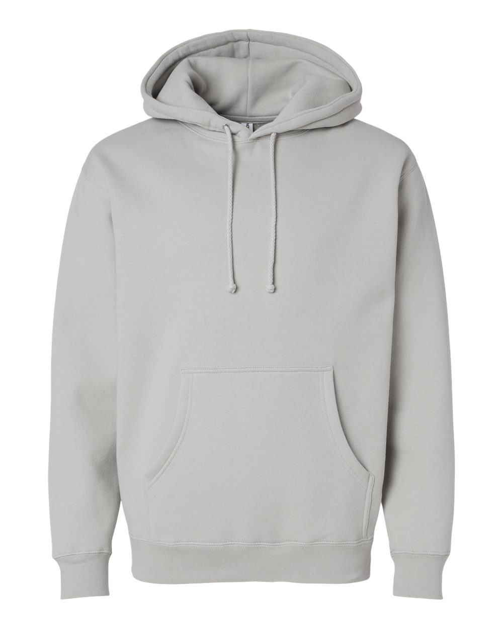 Custom Independent Trading Co. IND4000 heavyweight hooded sweatshirt in Smoke, front view, ready for personalized printing