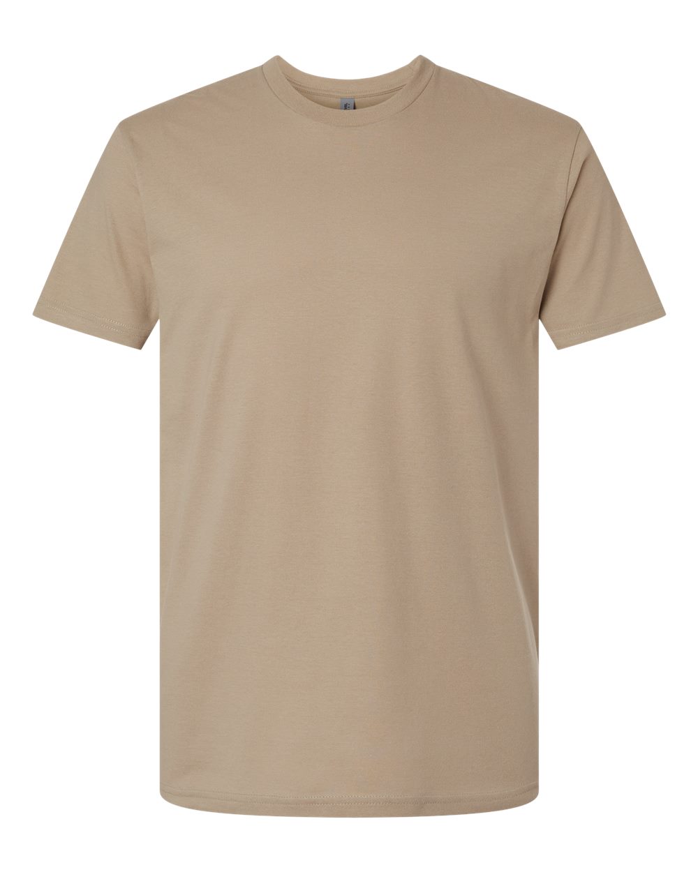 Custom Next Level 3600 unisex cotton t-shirt in Tan, front view, ready for personalized printing