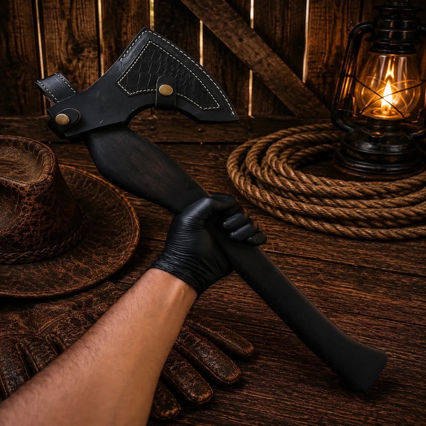 1095 High Carbon Steel Axe with Black Ash Wood Handle