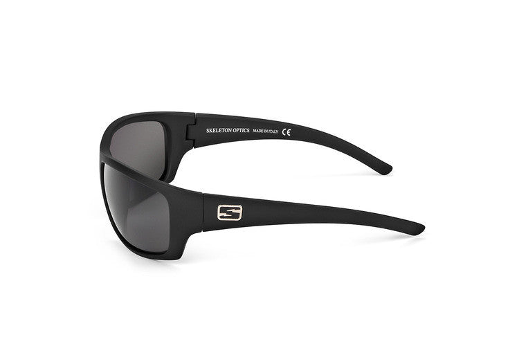 Renegade sunglasses in matte black, temple detail