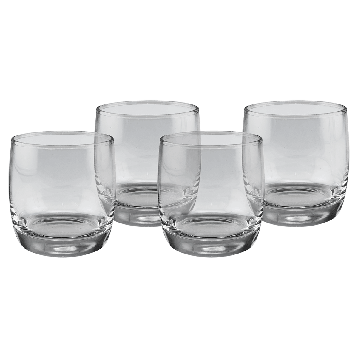 Custom engraved 10 oz. round rocks glasses, set of 4, alternate angle