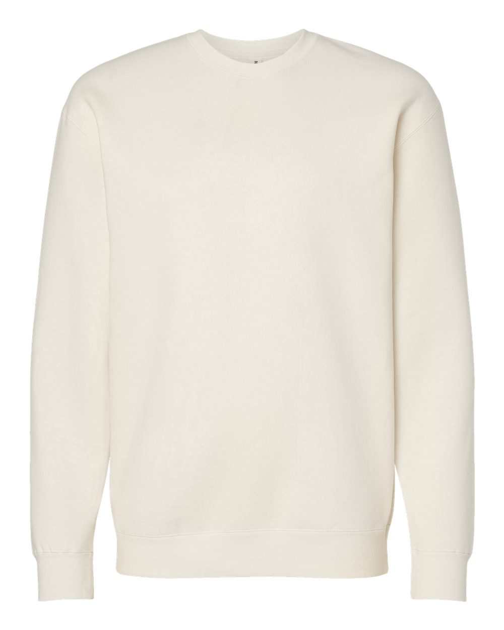 Custom Independent Trading Co. IND3000 heavyweight crewneck sweatshirt in Bone, front view, ready for personalized printing