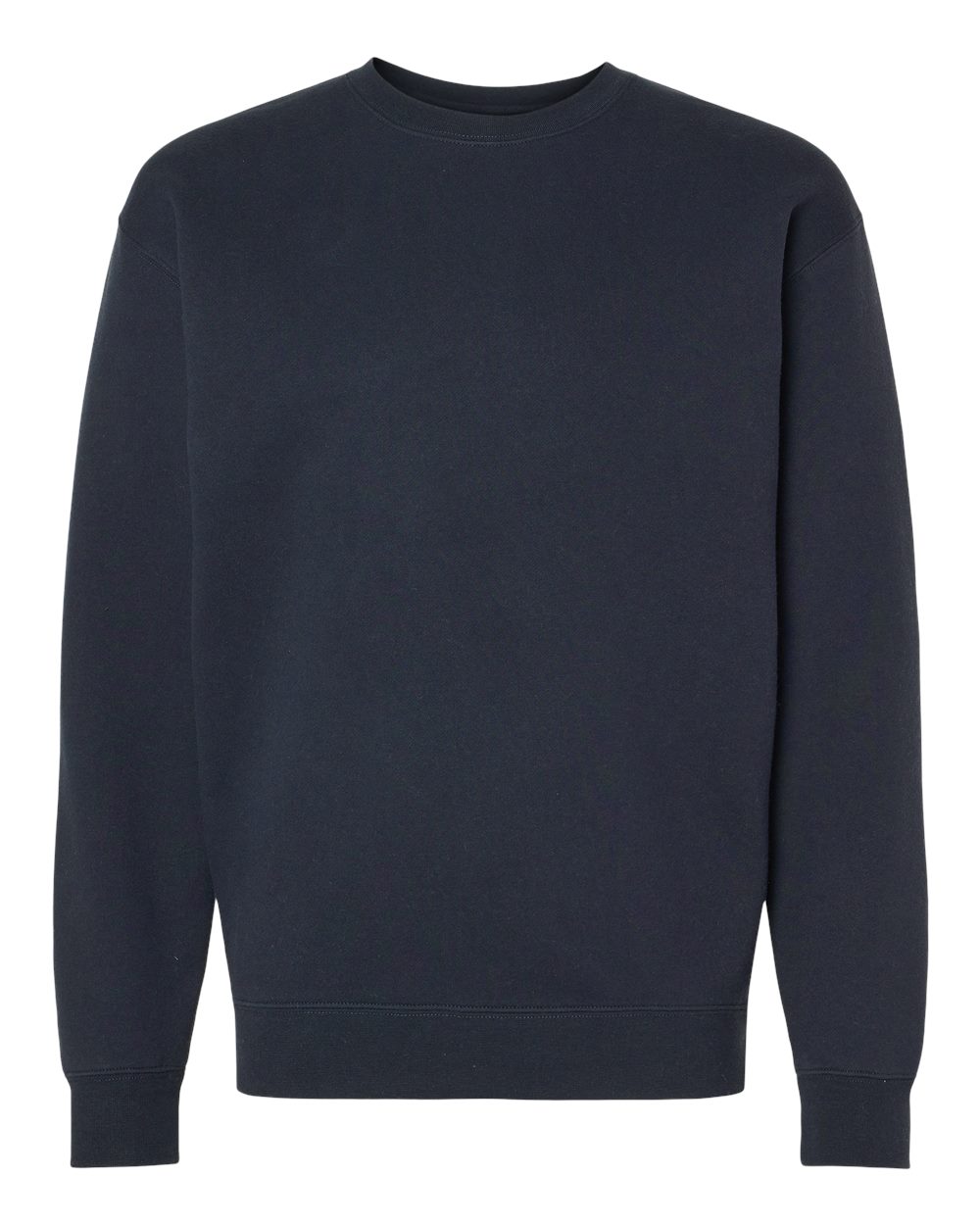 Custom Independent Trading Co. IND3000 heavyweight crewneck sweatshirt in Navy, front view, ready for personalized printing