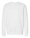 Custom Independent Trading Co. IND3000 heavyweight crewneck sweatshirt in White, front view, ready for personalized printing