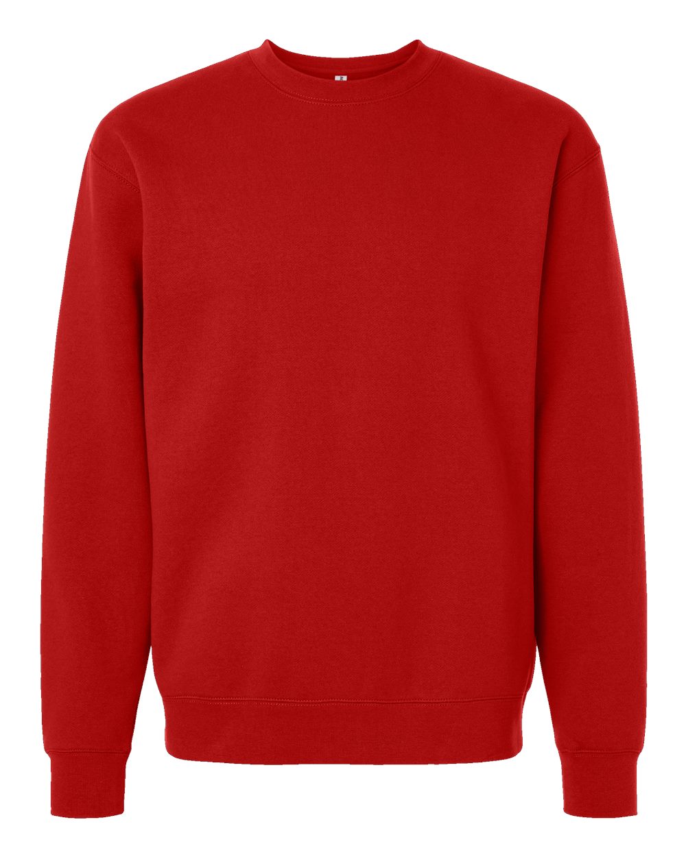 Custom Independent Trading Co. IND3000 heavyweight crewneck sweatshirt in Red, front view, ready for personalized printing
