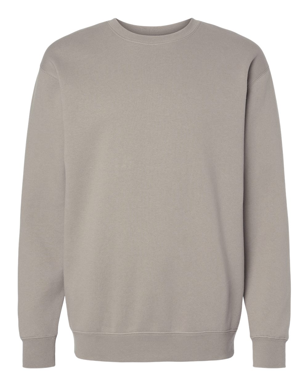 Custom Independent Trading Co. IND3000 heavyweight crewneck sweatshirt in Cement, front view, ready for personalized printing