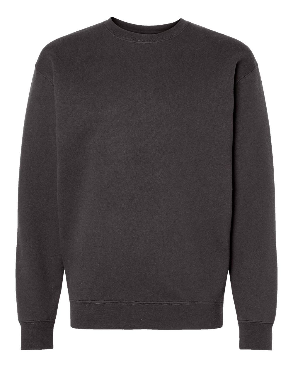 Custom Independent Trading Co. IND3000 heavyweight crewneck sweatshirt in Asphalt, front view, ready for personalized printing