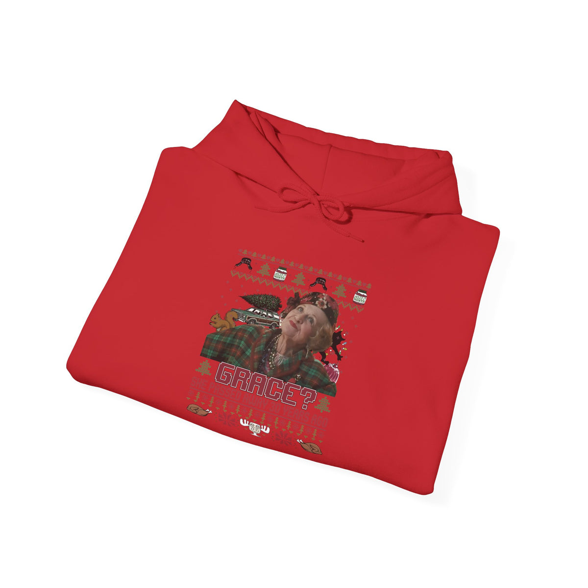 Christmas Vacation Grace heavyweight hoodie, back print