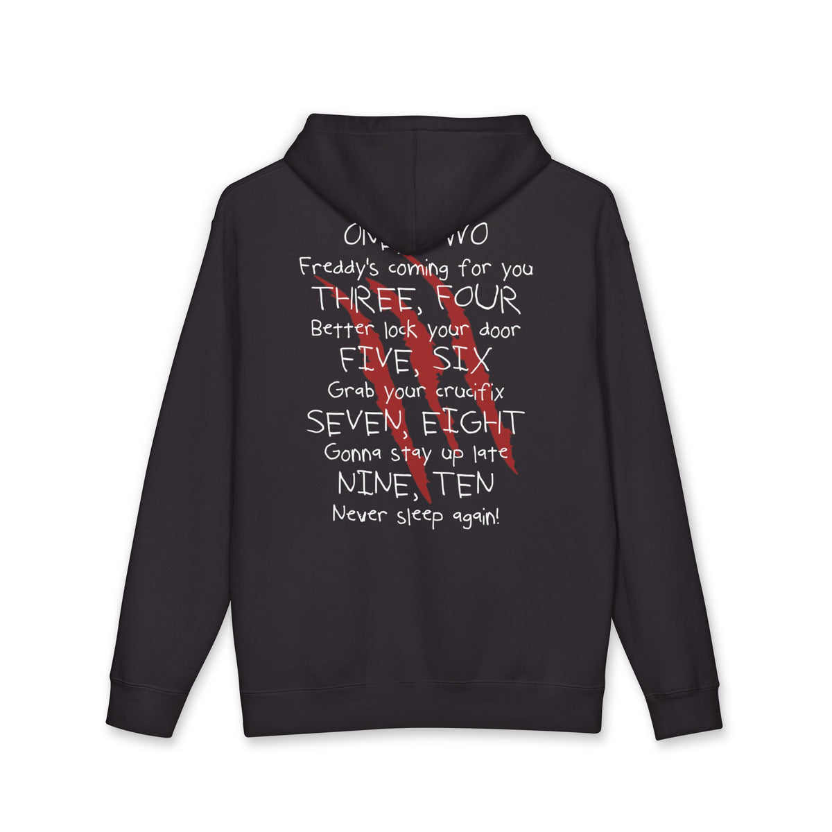 Freddy Krueger Time to Sleep hoodie, back print