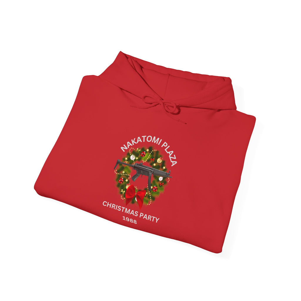 Die Hard Nakatomi Plaza Christmas party hoodie in Red, back print