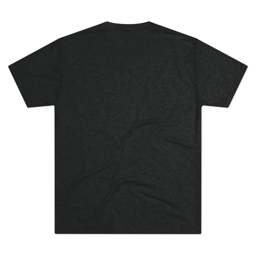 Rooster graphic novelty t-shirt in Tri-Blend Vintage Black, back view