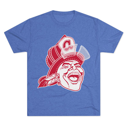 Atlanta Braves Screaming Indian Firefighter Edition Tri-Blend Short Sleeve Shirt