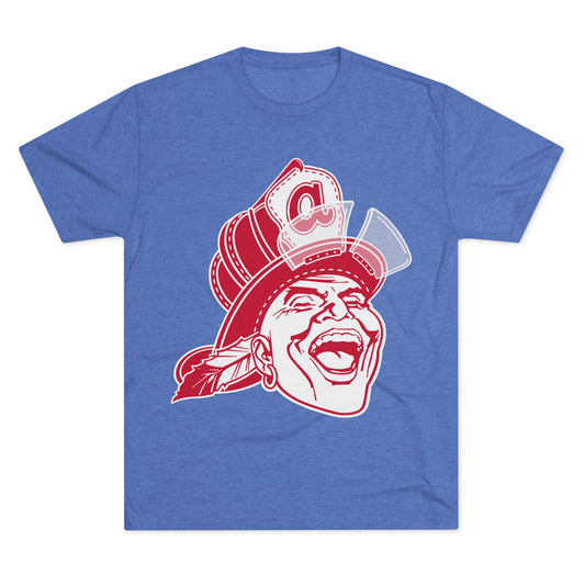 Atlanta Braves Screaming Indian Firefighter Edition Tri-Blend Short Sleeve Shirt