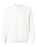Custom Gildan 18000 Heavy Blend crewneck sweatshirt in White, front view, ready for personalized printing