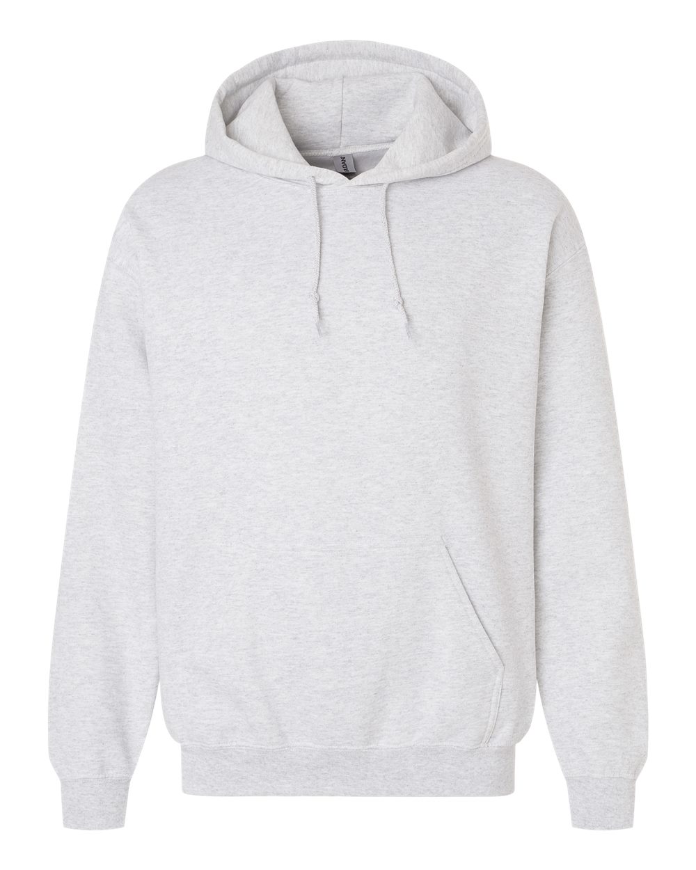 Custom Gildan 18500 Heavy Blend hooded sweatshirt in Ash, front view, ready for personalized printing