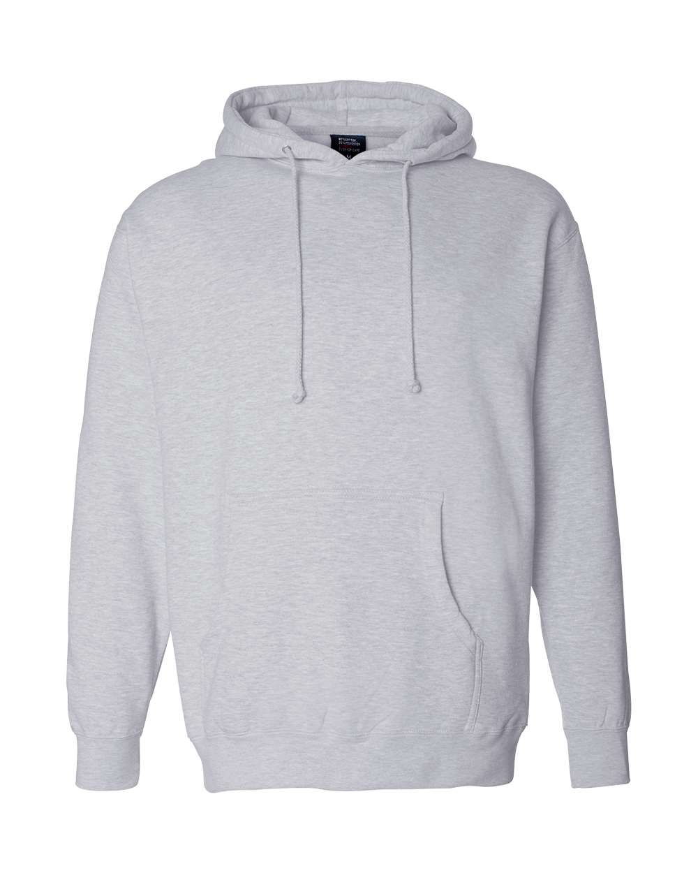 Custom Independent Trading Co. IND4000 heavyweight hooded sweatshirt in Grey Heather, front view, ready for personalized printing