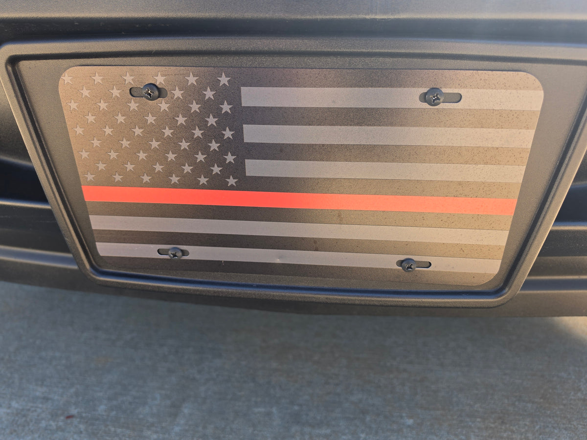 Custom firefighter license plate, UV printed full-color design