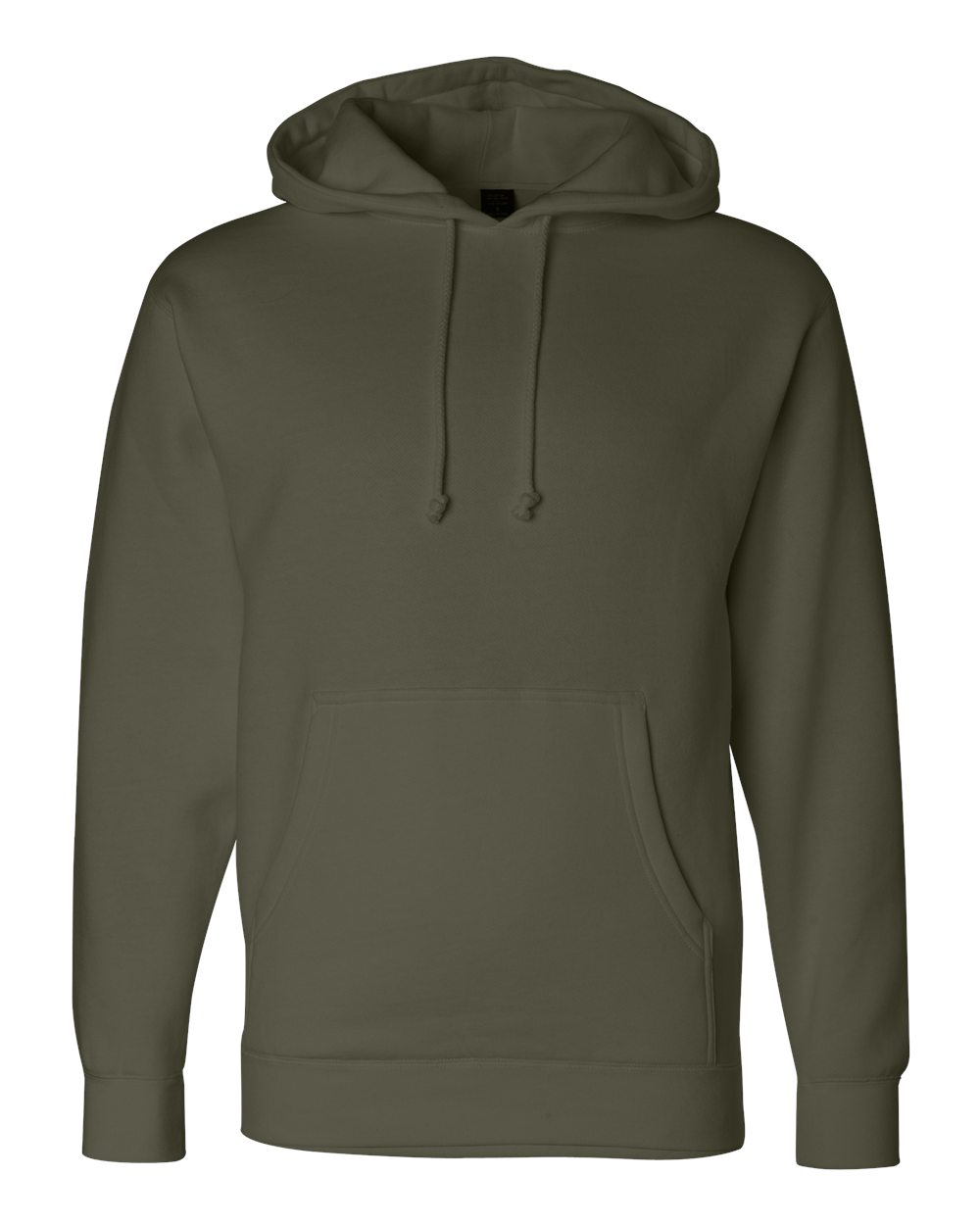 Custom Independent Trading Co. IND4000 heavyweight hooded sweatshirt in Army, front view, ready for personalized printing