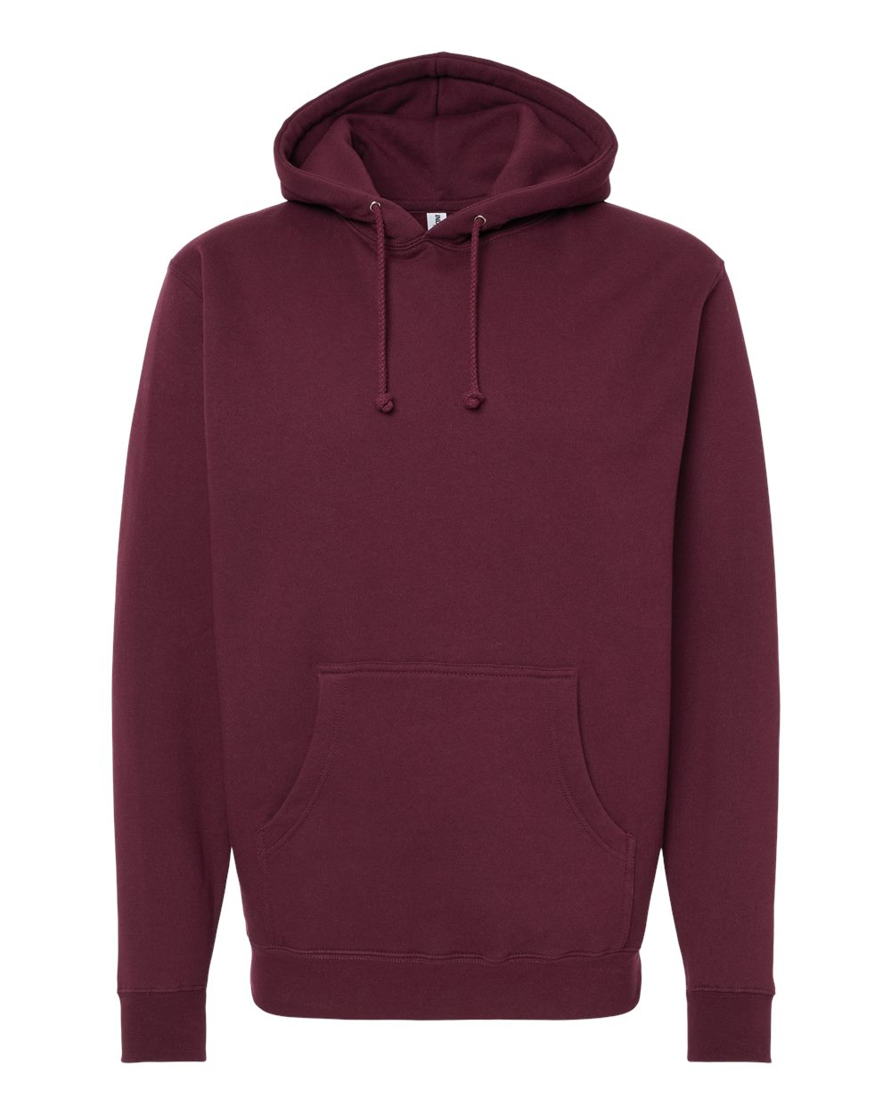 Custom Independent Trading Co. IND4000 heavyweight hooded sweatshirt in Maroon, front view, ready for personalized printing
