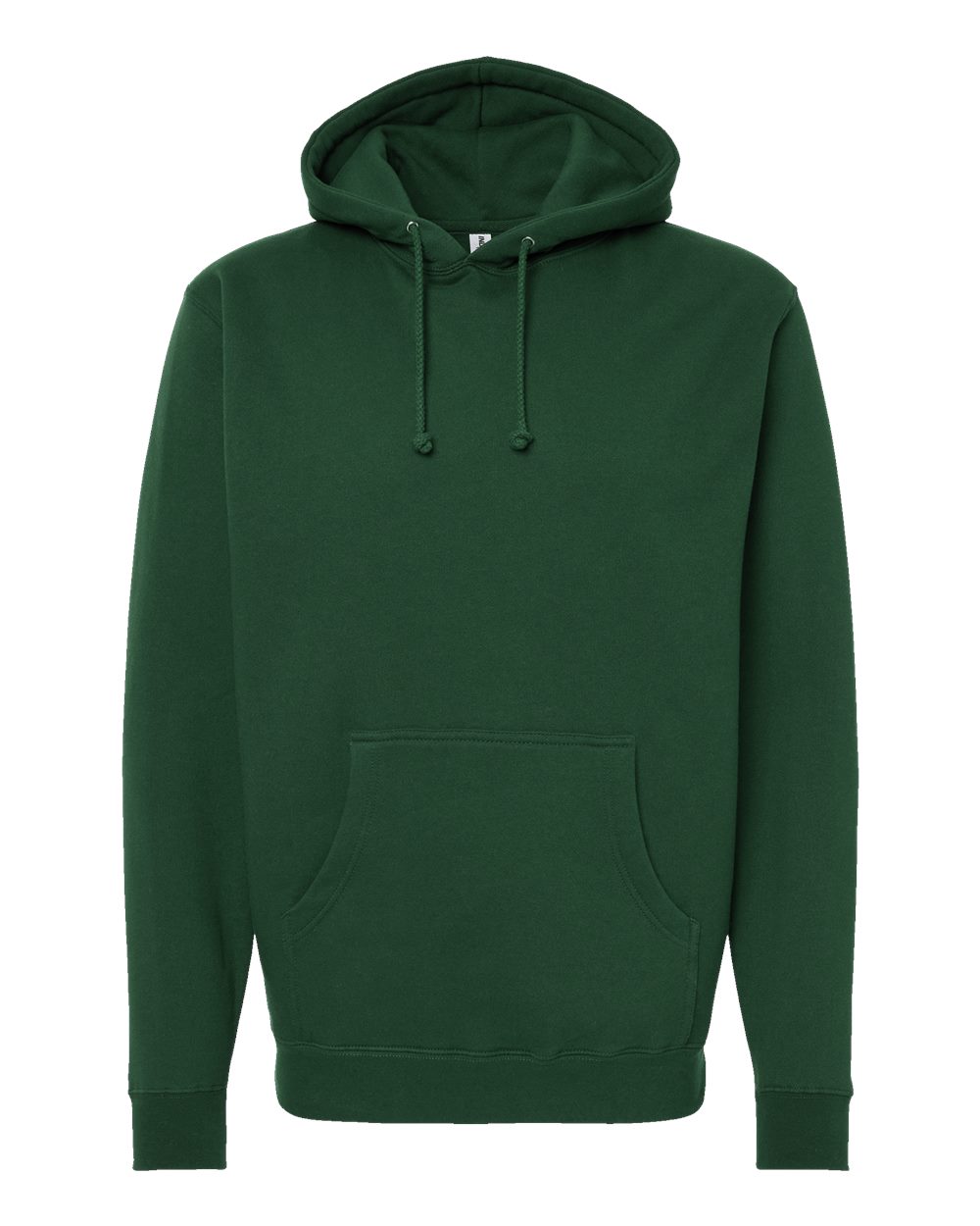 Custom Independent Trading Co. IND4000 heavyweight hooded sweatshirt in Dark Green, front view, ready for personalized printing