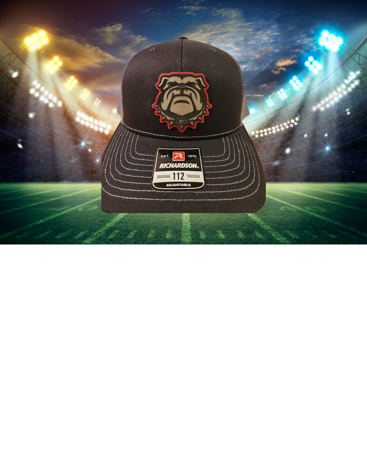Two-tone Georgia Bulldogs cap on Richardson 112, side view