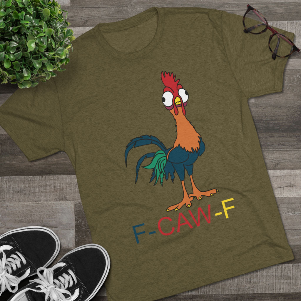 Rooster graphic novelty t-shirt, folded flat lay