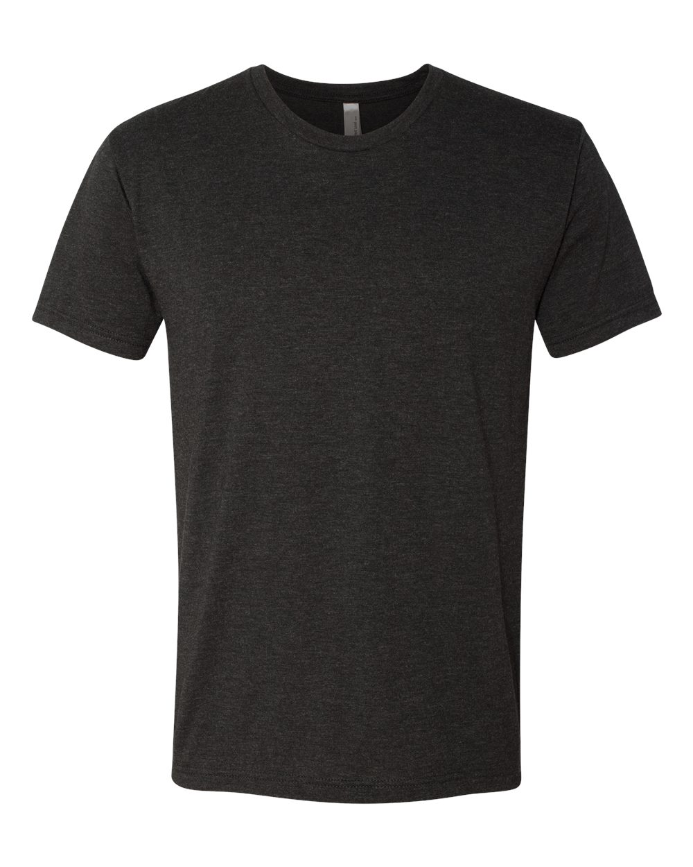Custom Next Level 6010 unisex triblend t-shirt in Vintage Black, front view, ready for personalized printing