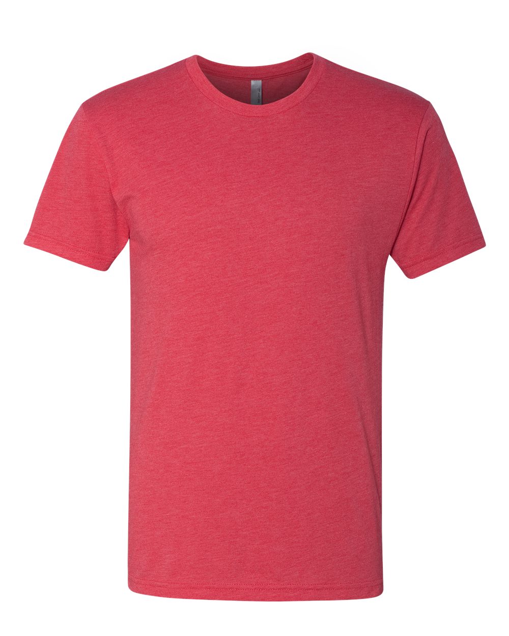 Custom Next Level 6010 unisex triblend t-shirt in Vintage Red, front view, ready for personalized printing