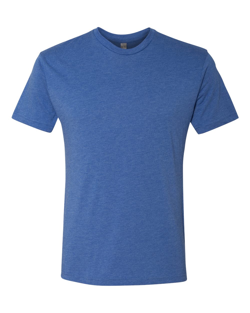 Custom Next Level 6010 unisex triblend t-shirt in Vintage Royal, front view, ready for personalized printing