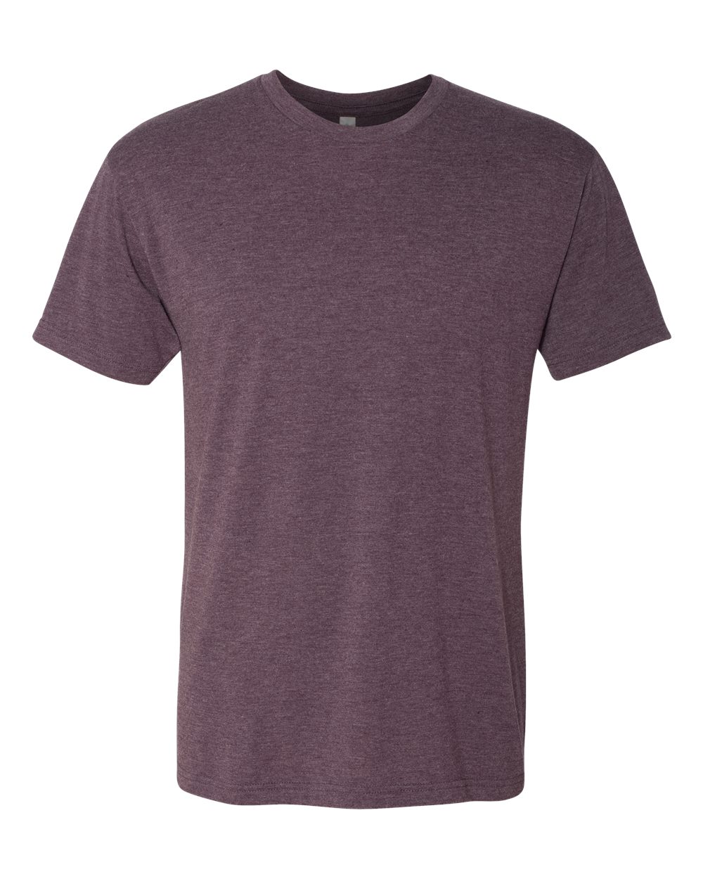 Custom Next Level 6010 unisex triblend t-shirt in Vintage Purple, front view, ready for personalized printing