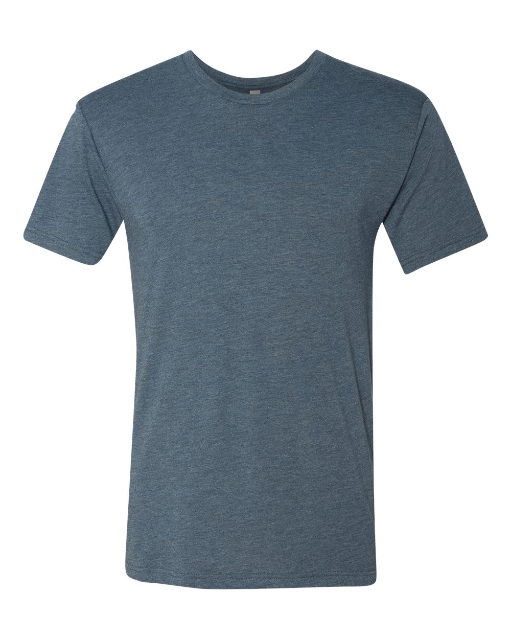 Custom Next Level 6010 unisex triblend t-shirt in Indigo, front view, ready for personalized printing