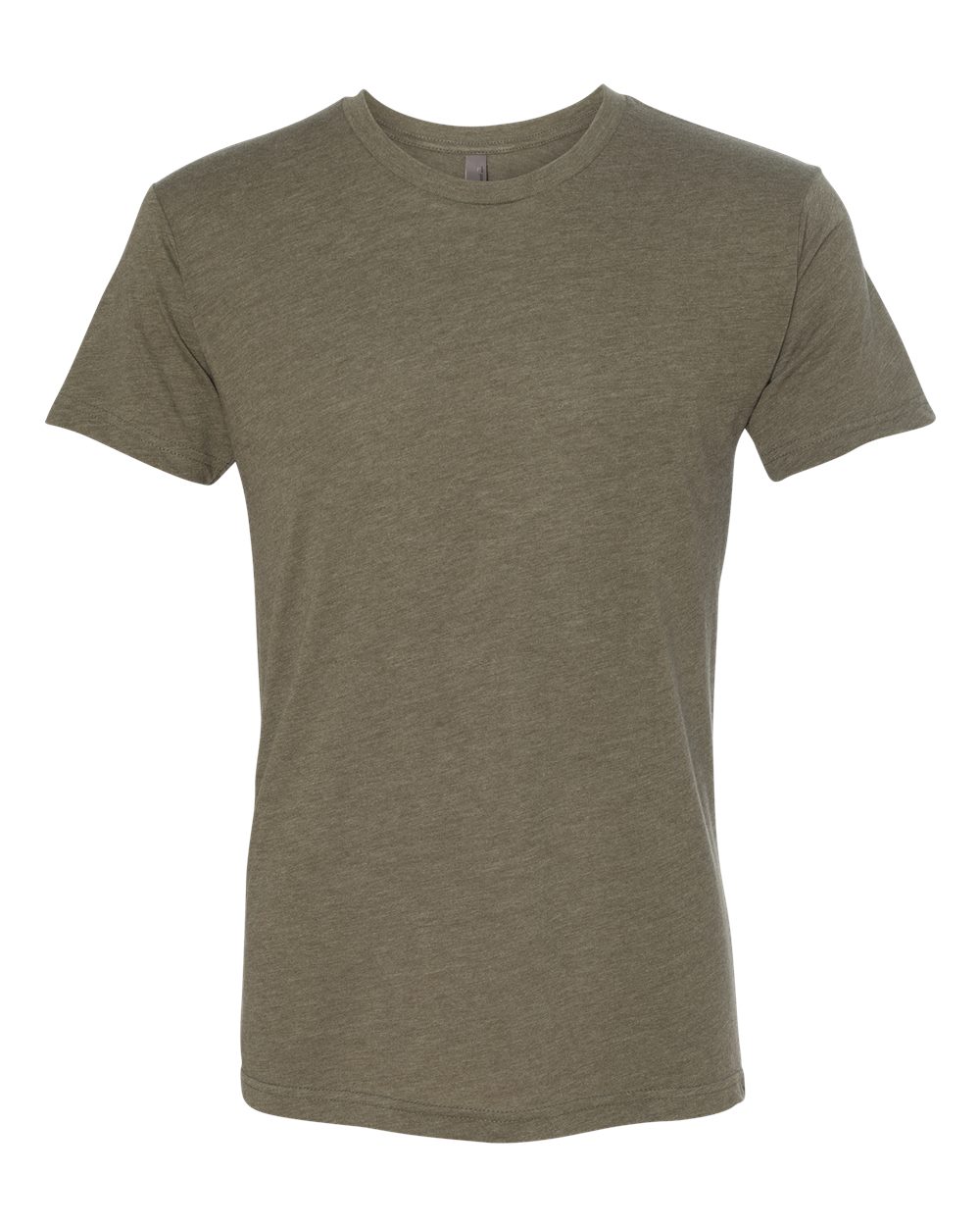 Custom Next Level 6010 unisex triblend t-shirt in Military Green, front view, ready for personalized printing