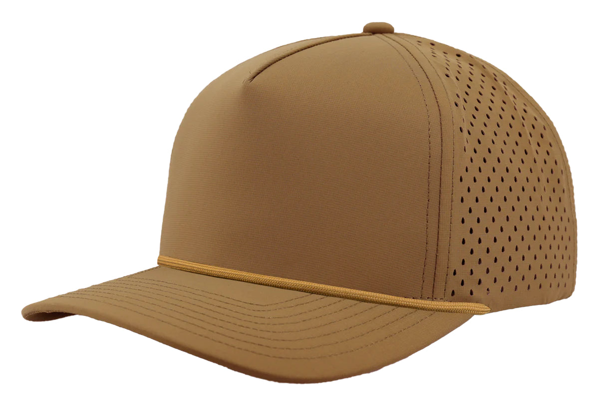 Custom Zapped Headwear Blackhawk R+ Rope Snapback Hat in Caramel/Caramel Rope, ready for personalized logo or design