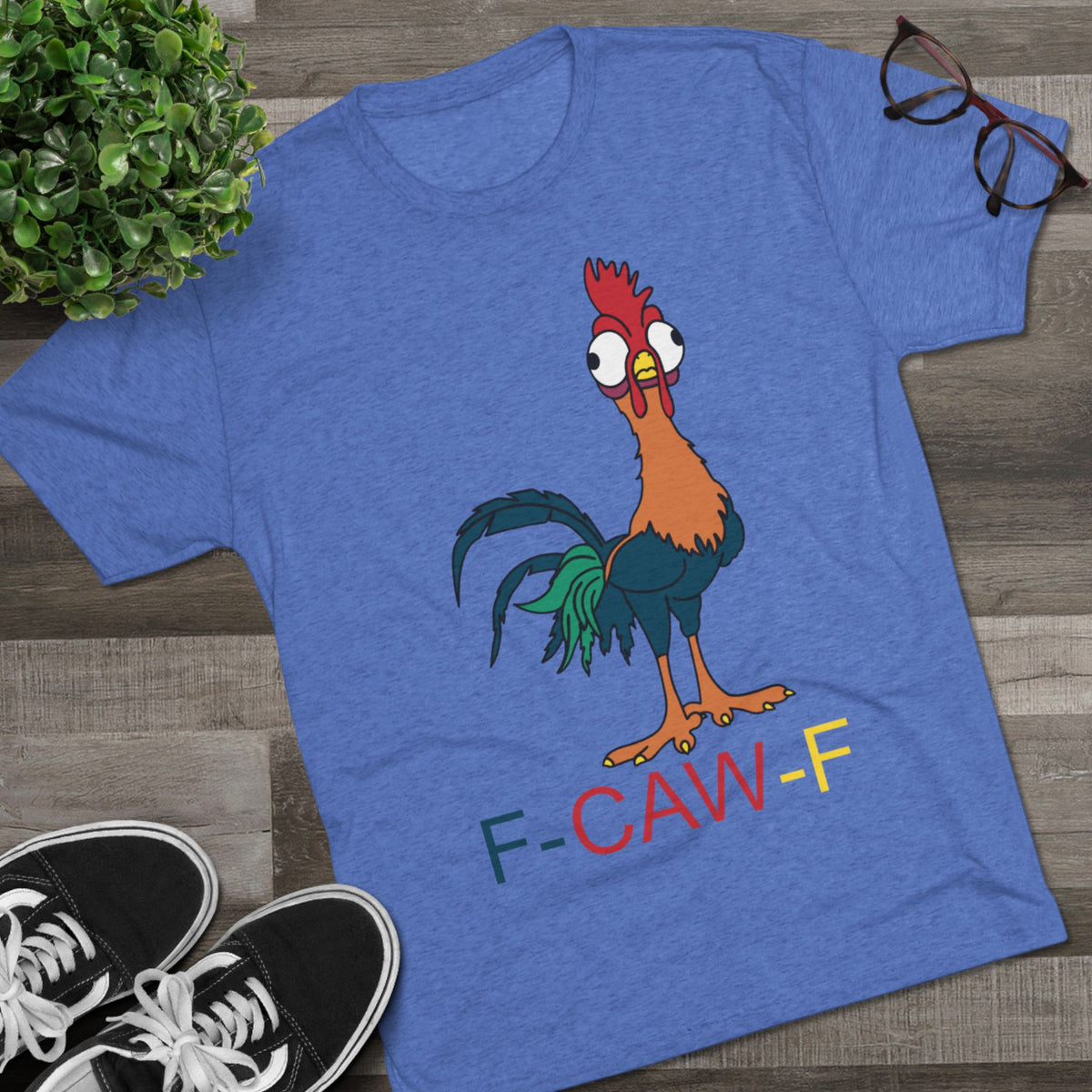 Rooster graphic novelty t-shirt, additional angle