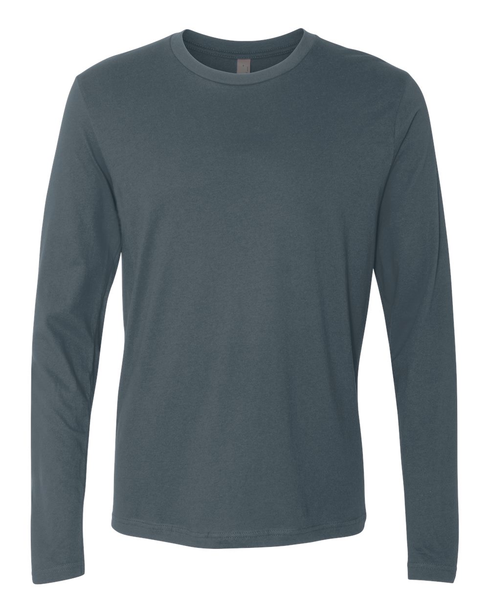 Custom Next Level 3601 unisex cotton long sleeve t-shirt in Indigo, front view, ready for personalized printing