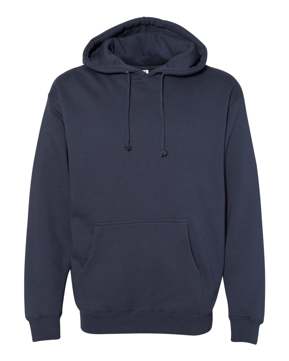 Custom Independent Trading Co. IND4000 heavyweight hooded sweatshirt in Slate Blue, front view, ready for personalized printing