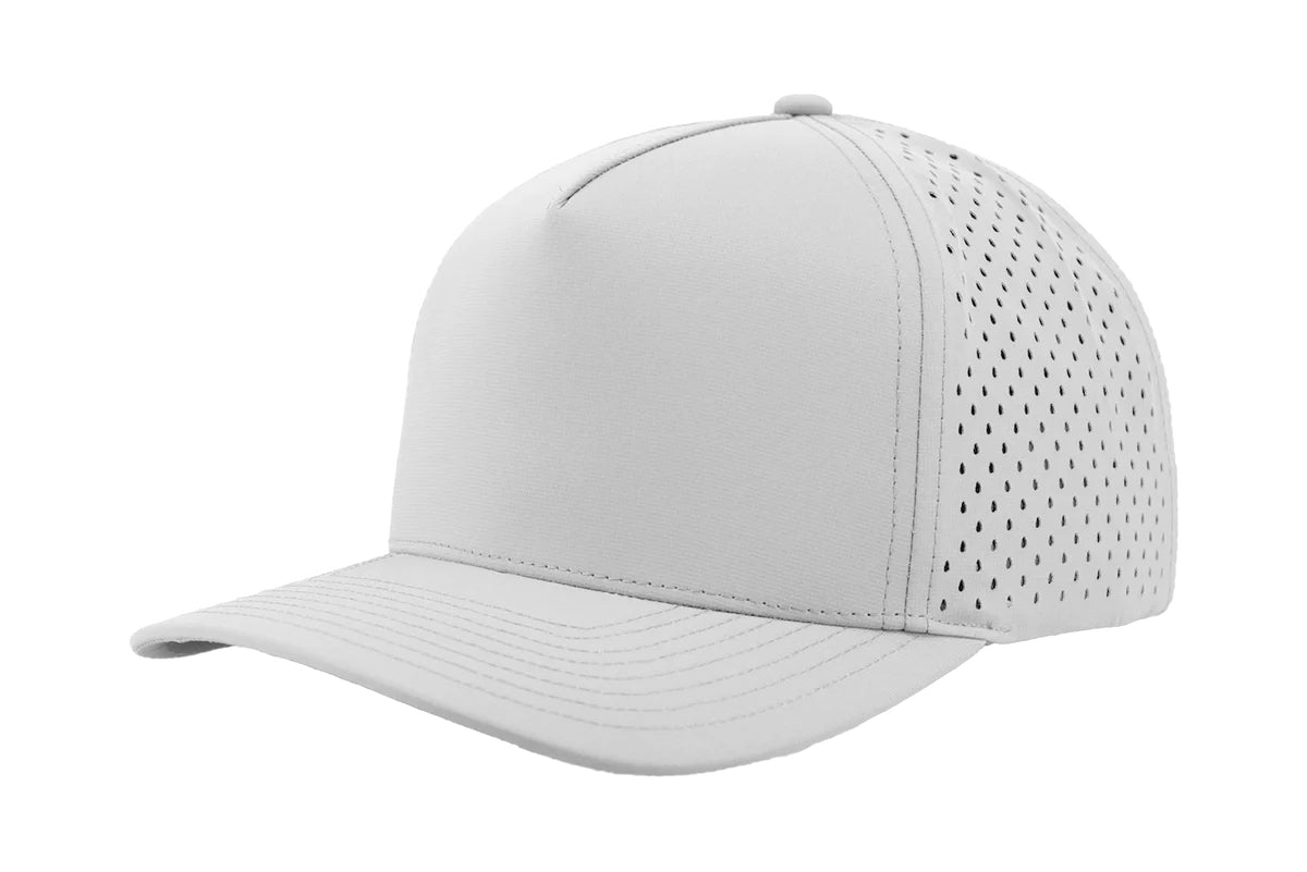 Custom Zapped Headwear Blackhawk 5-Panel Snapback Hat in Off White, ready for personalized logo or design