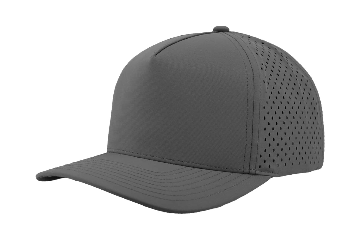 Custom Zapped Headwear Blackhawk Youth 5-Panel Snapback Hat in Grey, ready for personalized logo or design