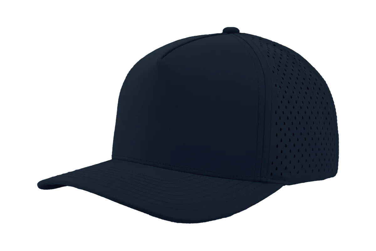Custom Zapped Headwear Blackhawk Youth 5-Panel Snapback Hat in Dark Blue, ready for personalized logo or design