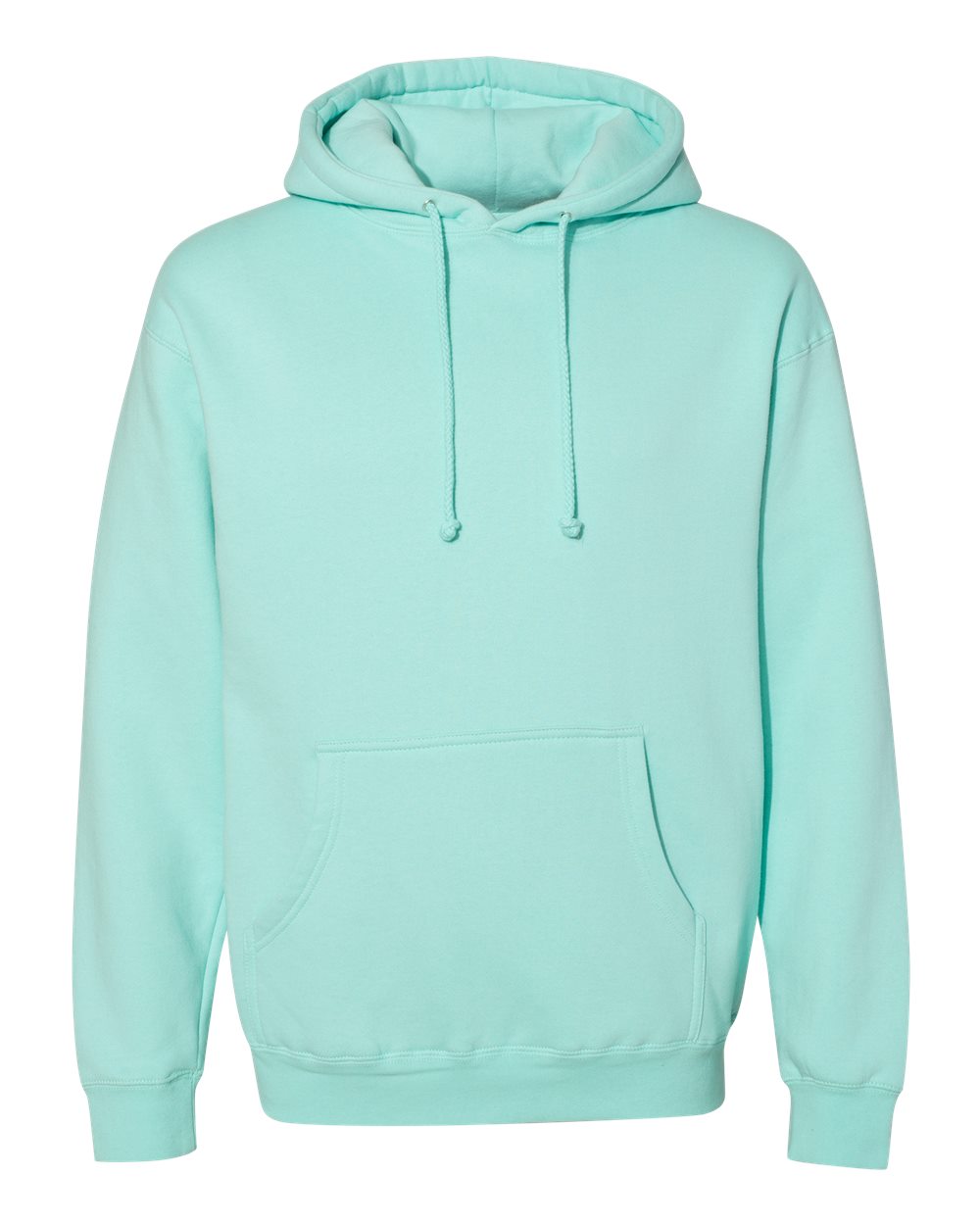 Custom Independent Trading Co. IND4000 heavyweight hooded sweatshirt in Mint, front view, ready for personalized printing