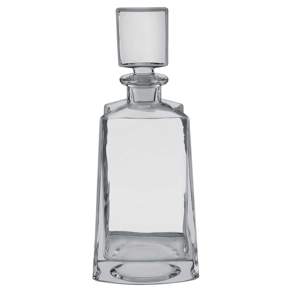 Custom engraved 750ml tequila decanter, alternate angle
